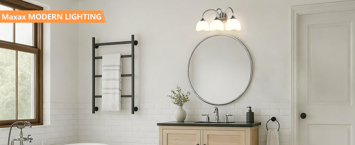 23.6''W 3-Light Dimmable Vanity Light with Opal Glass #39014