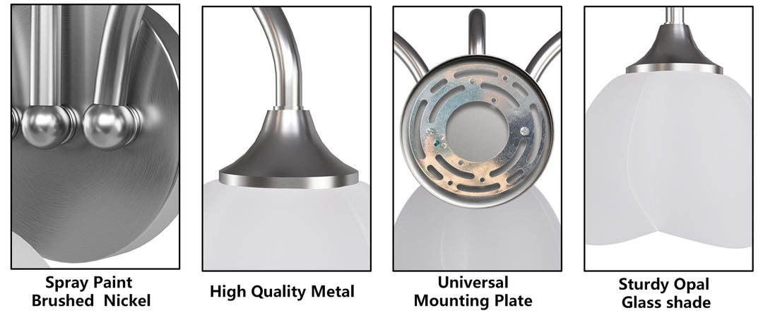 23.6''W 3-Light Dimmable Vanity Light with Opal Glass #39014