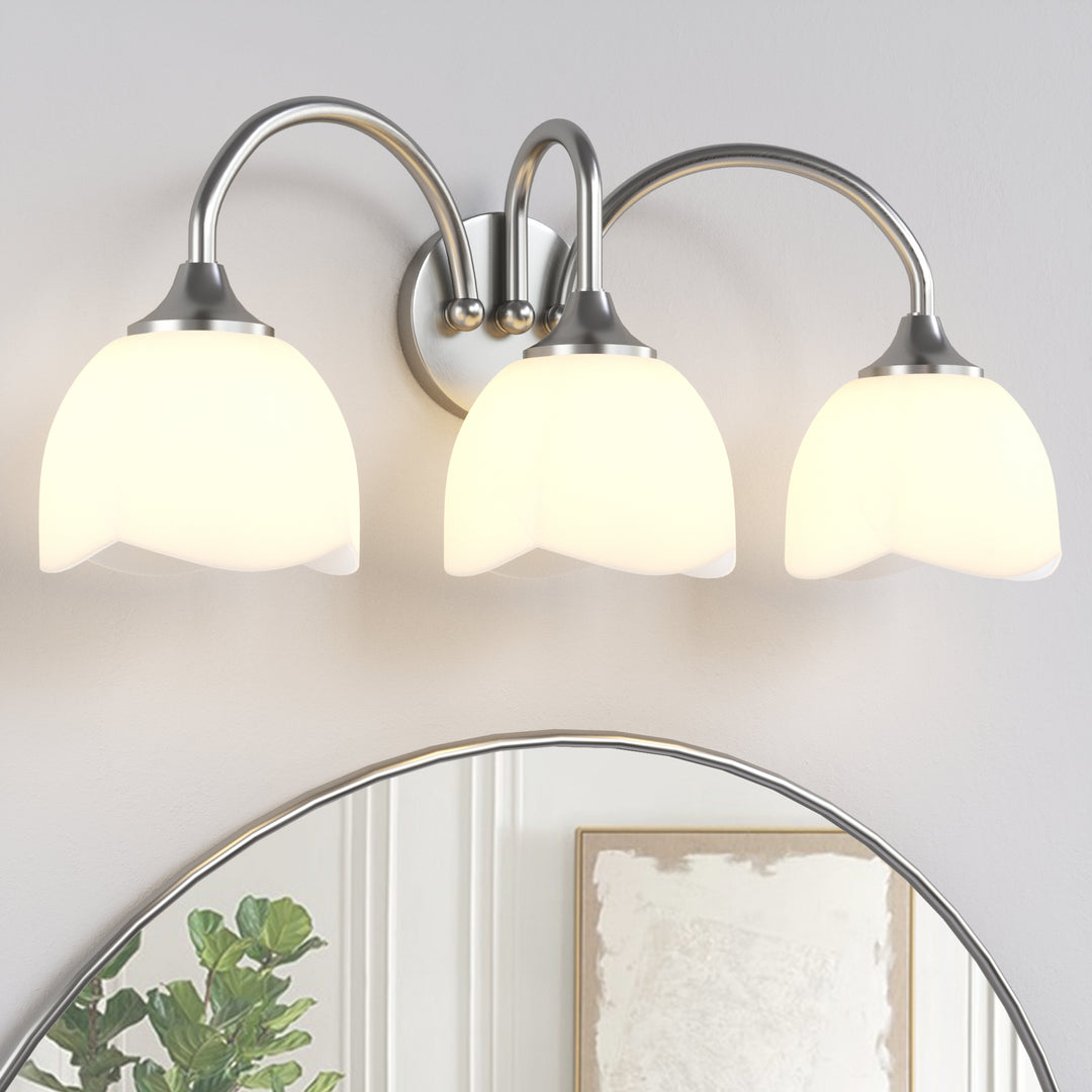 23.6''W 3-Light Dimmable Vanity Light with Opal Glass #39014