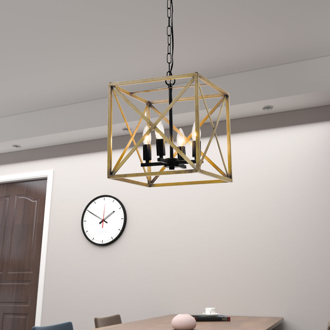 Maxax 4 - Light Lantern Square Chandelier #MX21001