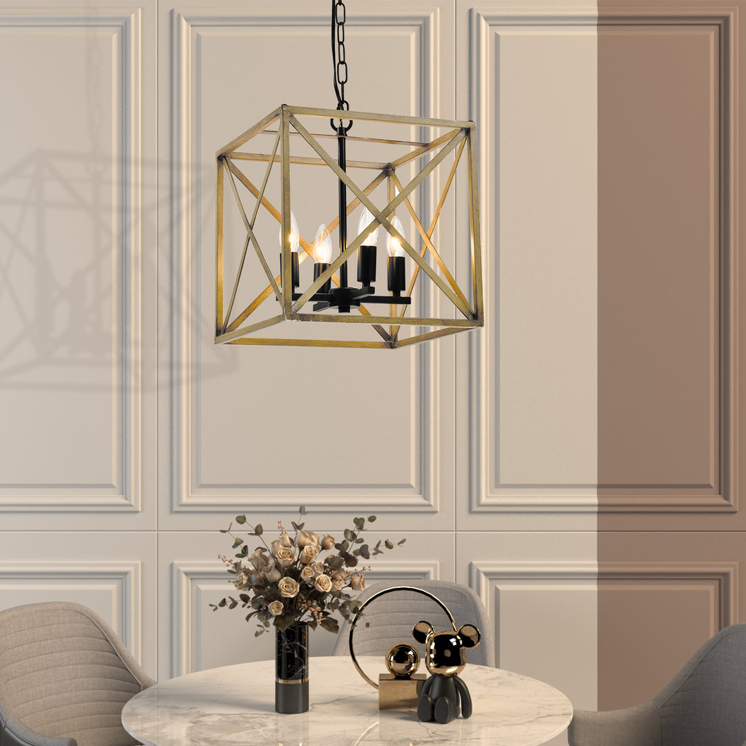 Maxax 4 - Light Lantern Square Chandelier #MX21001