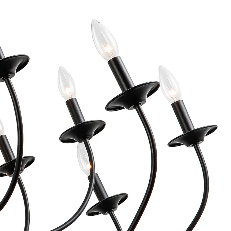 MAXAX 18 - Light Candle Style Traditional Chandelier with Wrought Iron Accents#MX19134