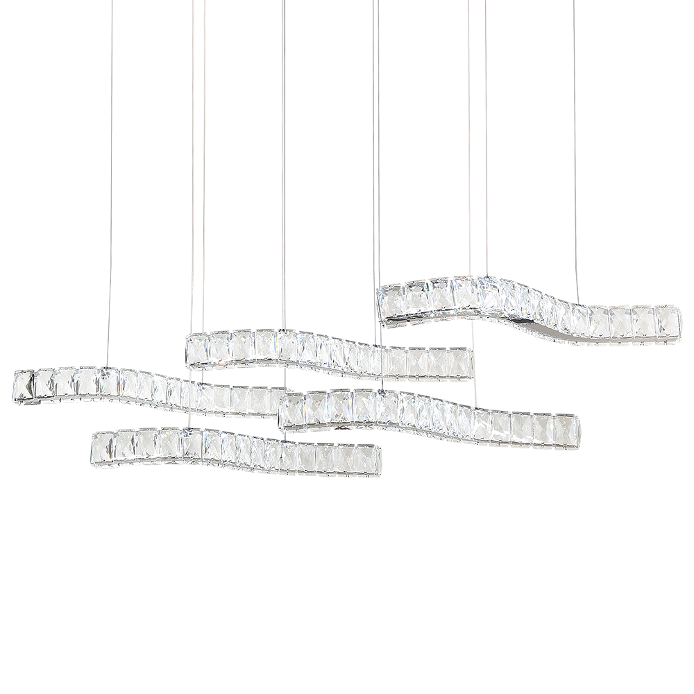 Maxax 5 - Light Statement Square / Rectangle LED Crystal Chandelier #YX-14