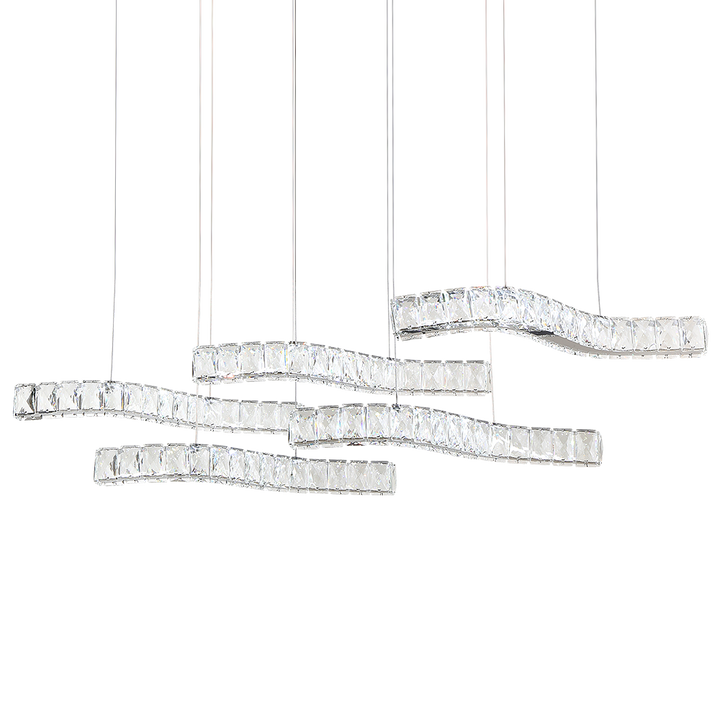 Maxax 5 - Light Statement Square / Rectangle LED Crystal Chandelier#YX-14