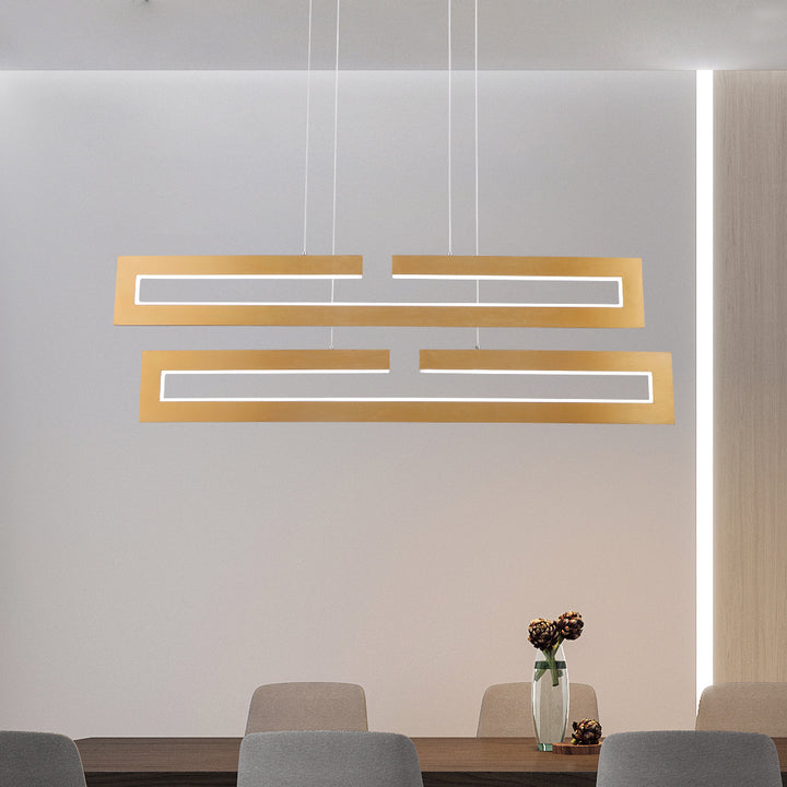 Maxax 2 - Light Unique Rectangle LED Modern Chandelier #YX-20