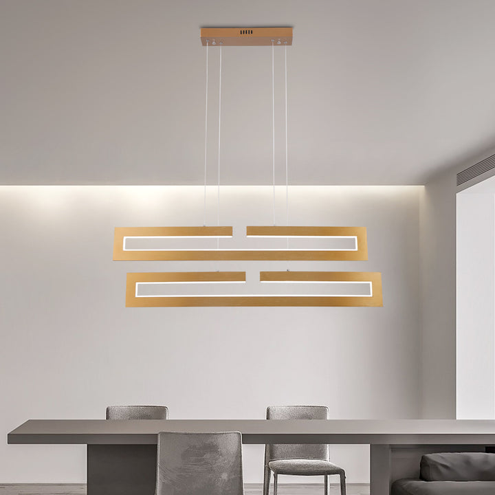 Maxax 2 - Light Unique Rectangle LED Modern Chandelier #YX-20