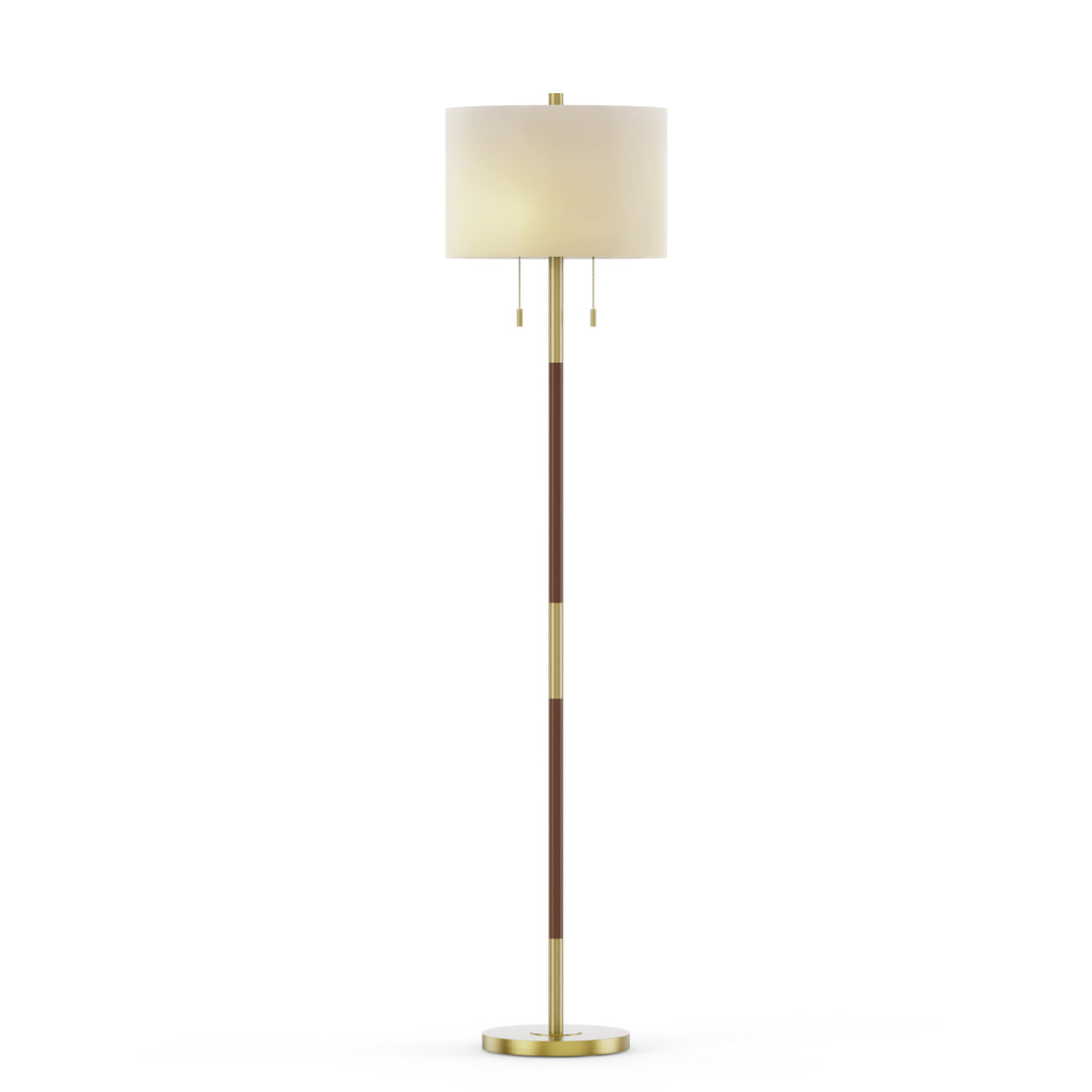 65'' Brass/Brown Traditional Floor Lamp For Living Room/Bedroom #F184