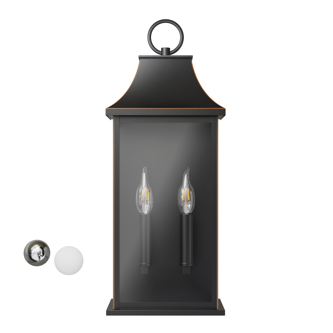 Maxax Dusk to Dawn Outdoor Wall Lights 3-Light, Oil Rubbed Bronze Exterior Lighting Fixtures, 25" Large Outdoor Wall Sconce, Waterproof Outside Wall Lantern for Porch Patio Garage #7076