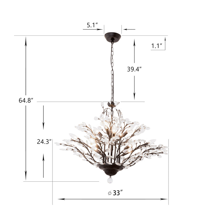 Maxax 12 - Light Dimmable Empire Chandelier #19218-12BK