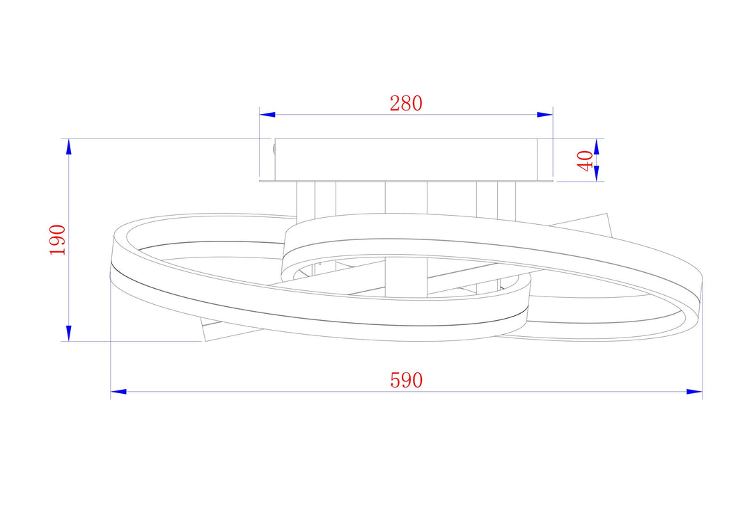 Maxax Gold Geometric LED Semi Flush Mount #MX19035