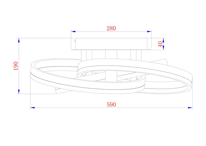 Maxax Gold Geometric LED Semi Flush Mount #MX19035