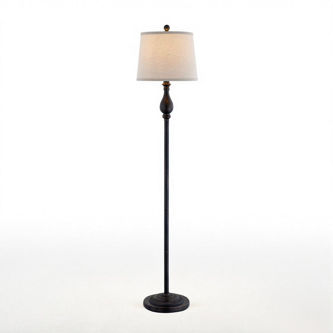 Maxax 62.5 Dimmable Black Floor Lamp with Fabric Shade #F23