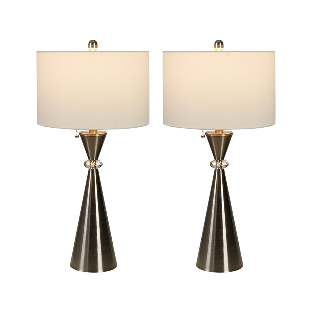 Maxax 28.25in Nickel Table Lamp Set with USB (Set of 2) #T07