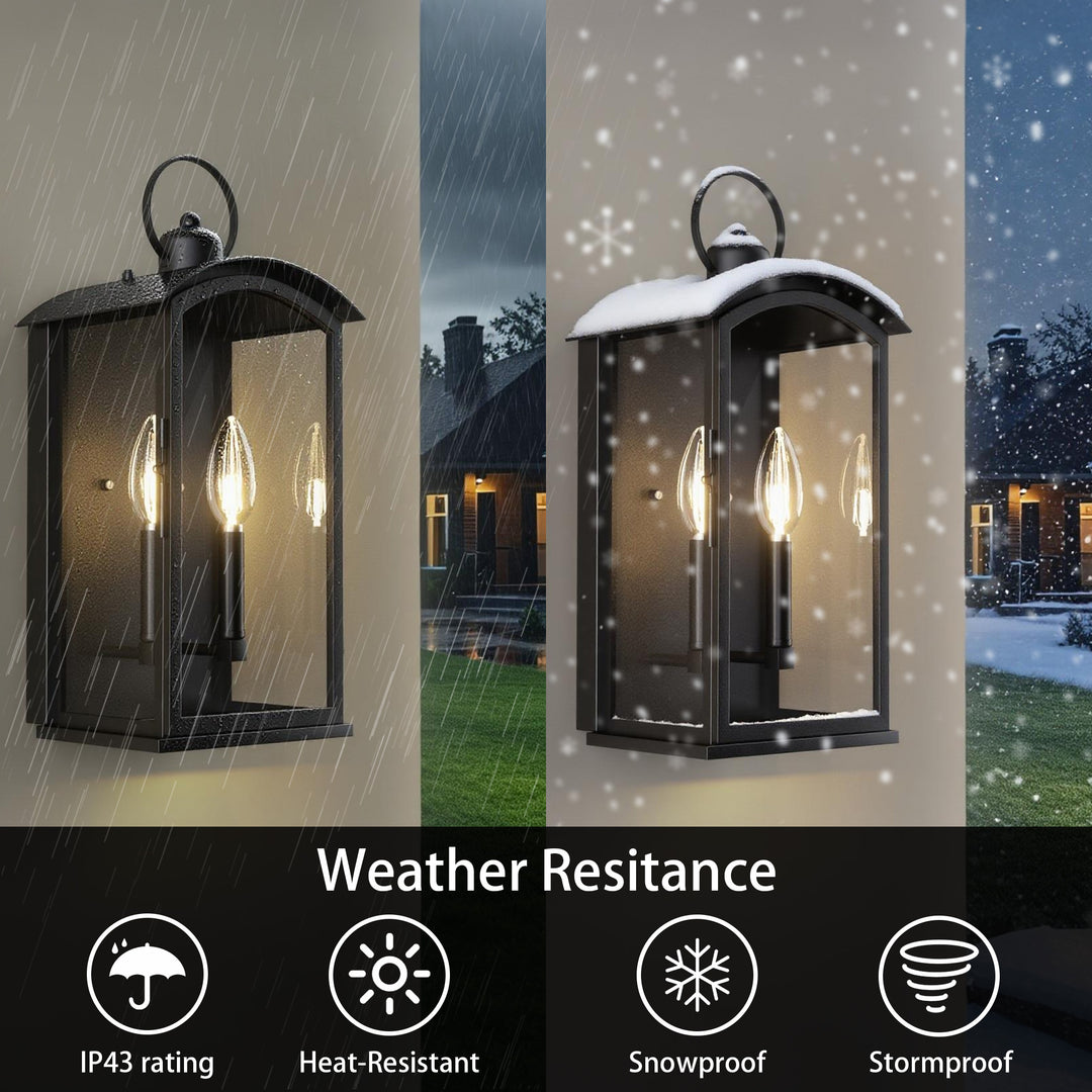 Solstice 19"H 2-Light Tempered Glass Outdoor Wall Lantern With Dusk To Dawn #7069