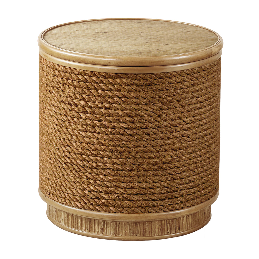 15.94" Handwoven Hyacinth Storage End Table for Living Room & Bedroom #25043