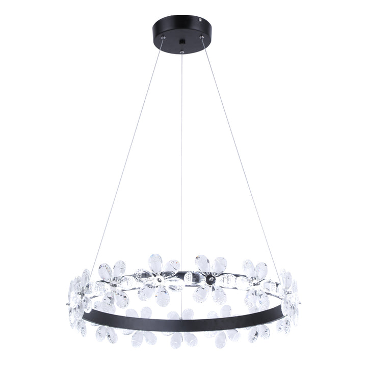 Maxax 1 - Light Ring LED Flower Shape Crystal Chandelier