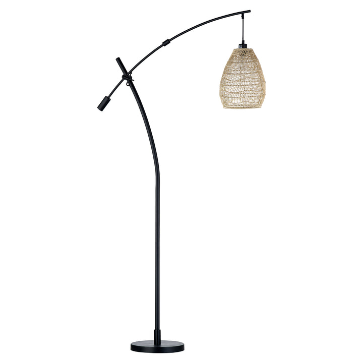 Maxax 73'' Black Arched/Arc Woven Floor Lamp #F155-BWG