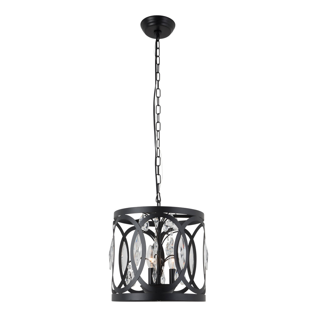 Maxax 3 - Light Lantern&Candle Style Drum Chandelier With Wrought Iron Accents #19168-3