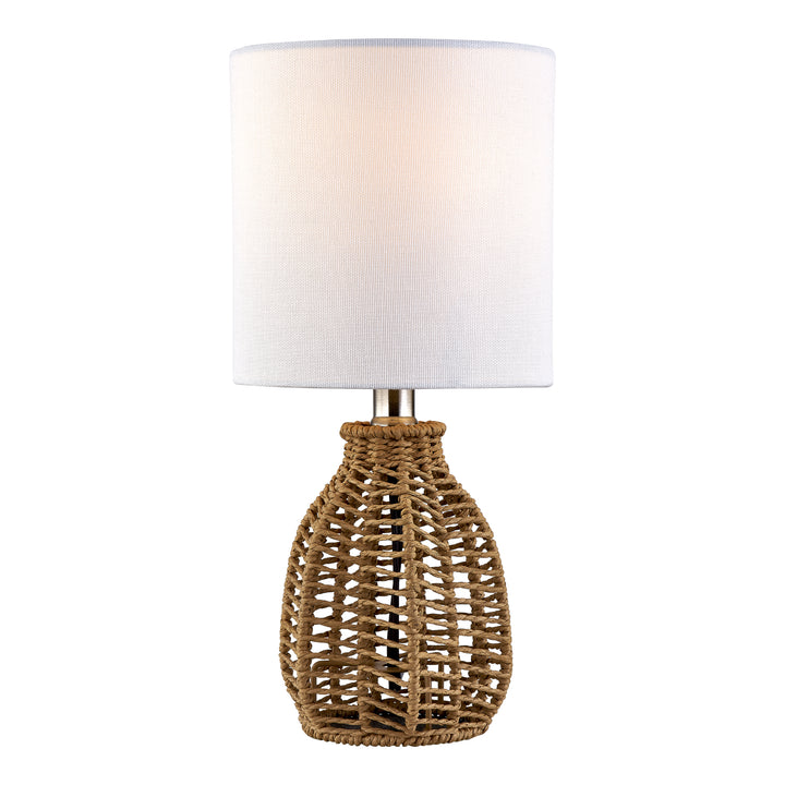 12.5'' Small Coastal Brown Rattan Table Lamp Set (Set of 2)