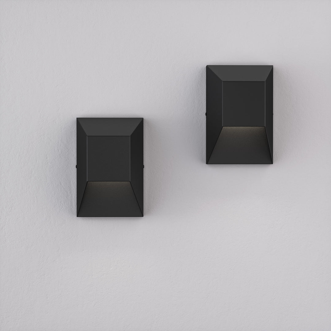 Brandalynn 9''H 1-Light Dimmable Sand Grain Black Led Outdoor Wall Light #7080