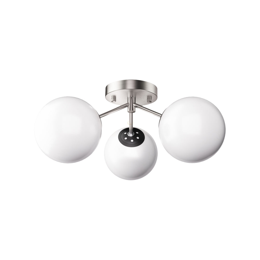 Maxax 3 Globe Ceiling Light 17 Inch Mid Century Modern Semi Flush Mount Ceiling Light Fixture for Bedroom,Living Room,Dinning Room, Foyer, Hallway #19228