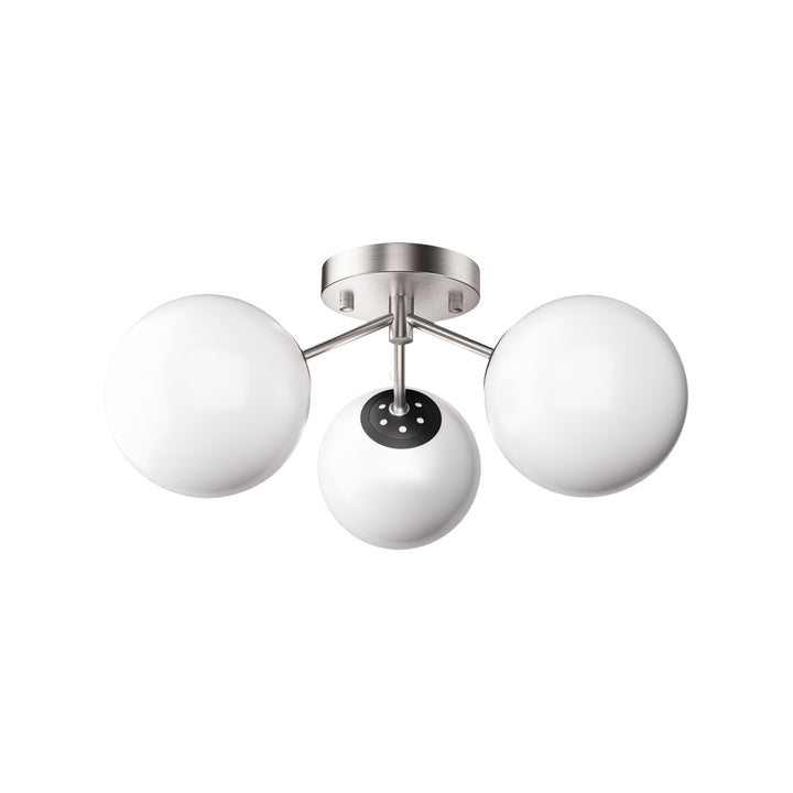 Maxax 3 Globe Ceiling Light 17 Inch Mid Century Modern Semi Flush Mount Ceiling Light Fixture for Bedroom,Living Room,Dinning Room, Foyer, Hallway #19228