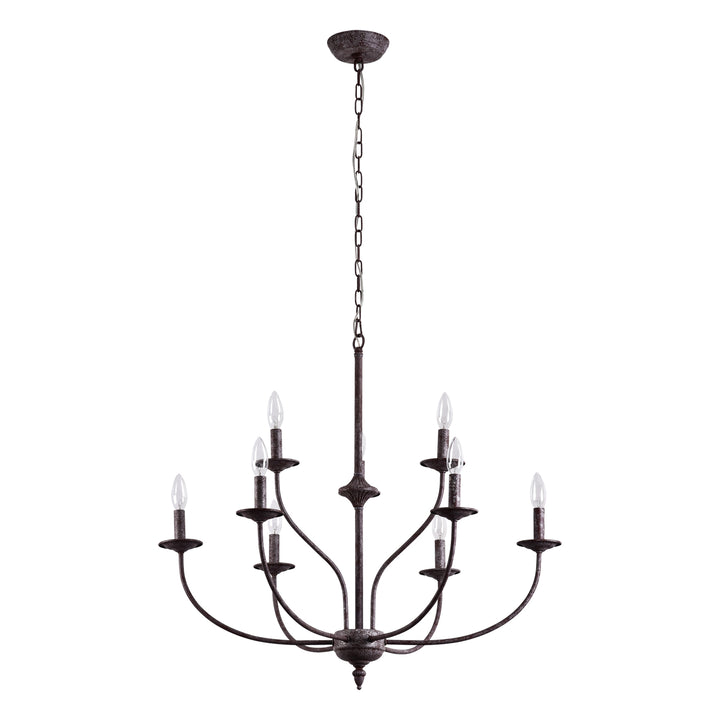 Maxax 9 - Light Candle Style Classic / Traditional Chandelier #19143-9RS