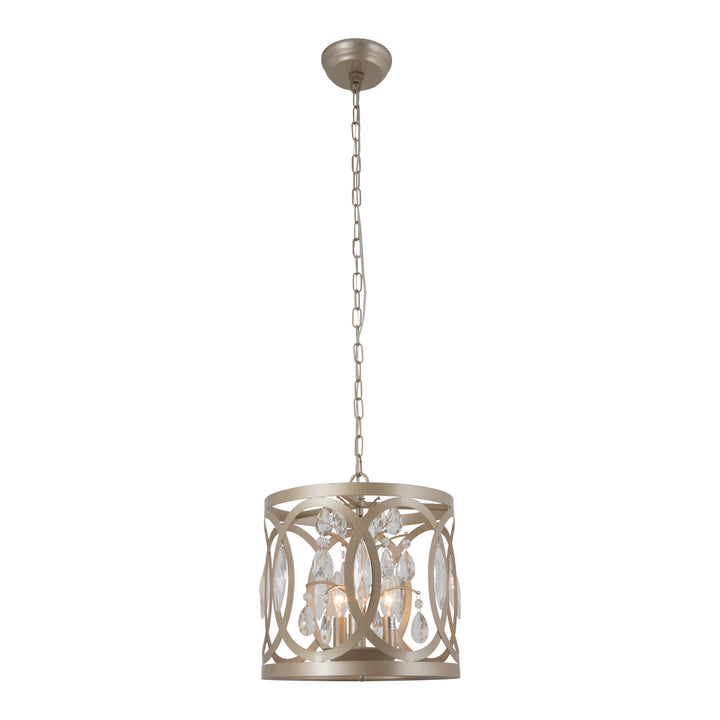 Maxax 3 - Light Lantern&Candle Style Drum Chandelier With Wrought Iron Accents #19168-3