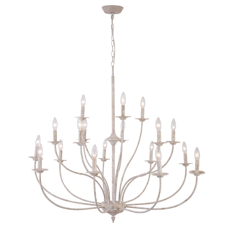 MAXAX 18 - Light Candle Style Traditional Chandelier with Wrought Iron Accents