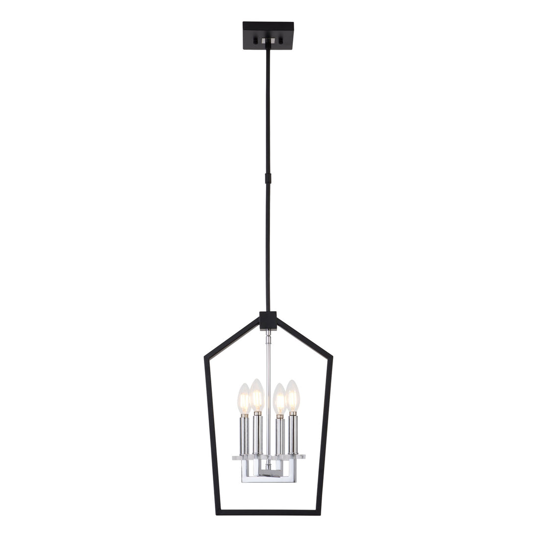 Maxax 4 - Light Lantern Square / Rectangle Pendant With Wrought Iron Accents #19161