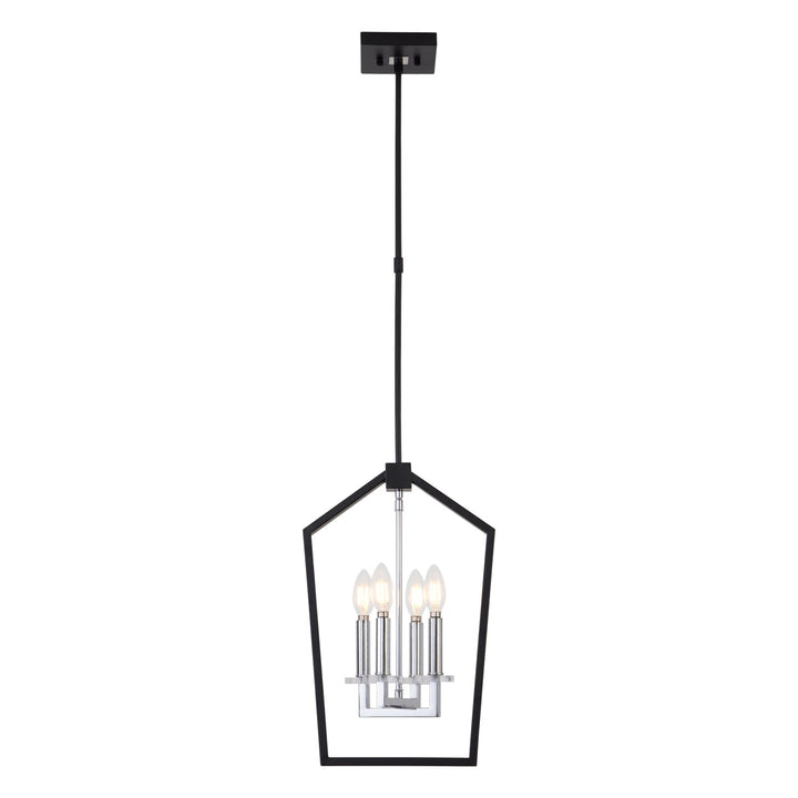 Maxax 4 - Light Lantern Square / Rectangle Pendant With Wrought Iron Accents #19161-4BG