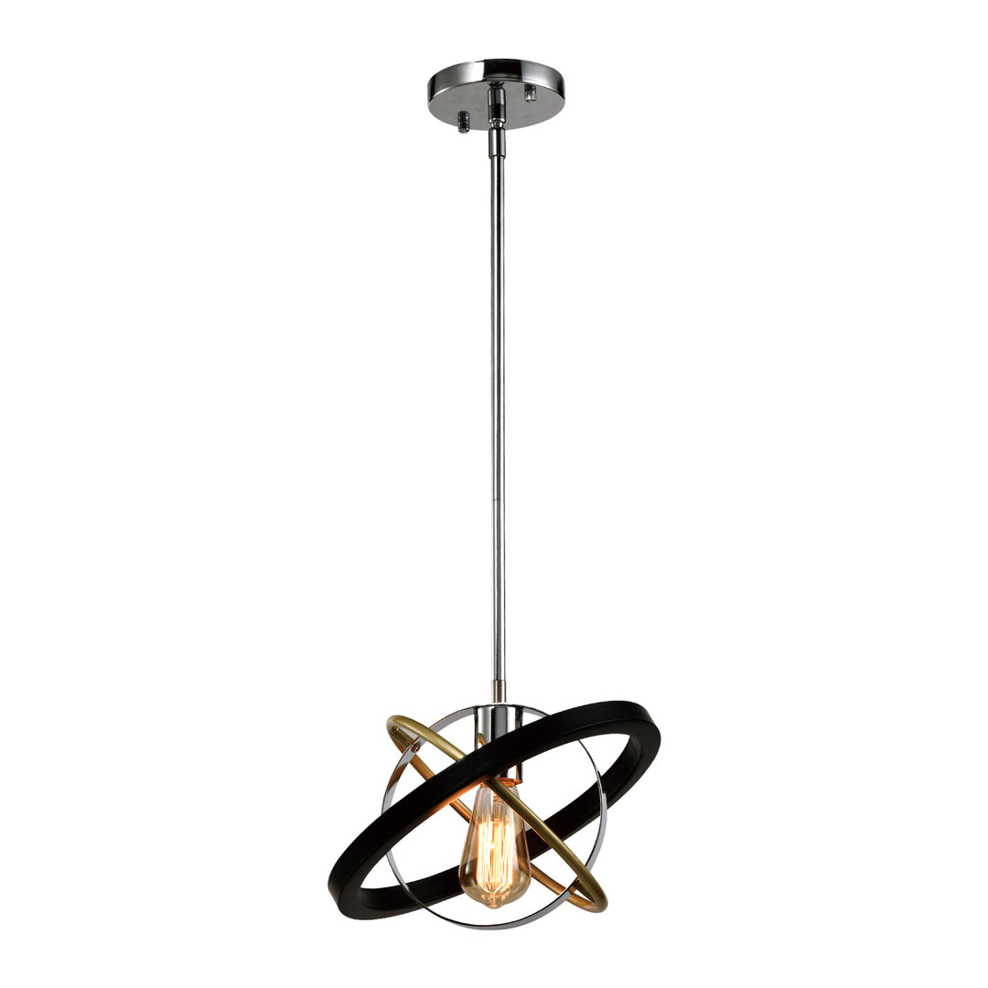 Maxax 1 - Light Unique / Statement / Lantern Cylinder Globe With Wrought Iron #MX21032-P1BG