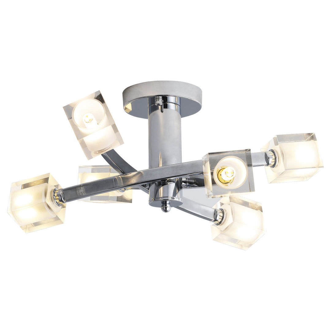 6 - Light 18.9in Sputnik Geometric Semi Flush Mount