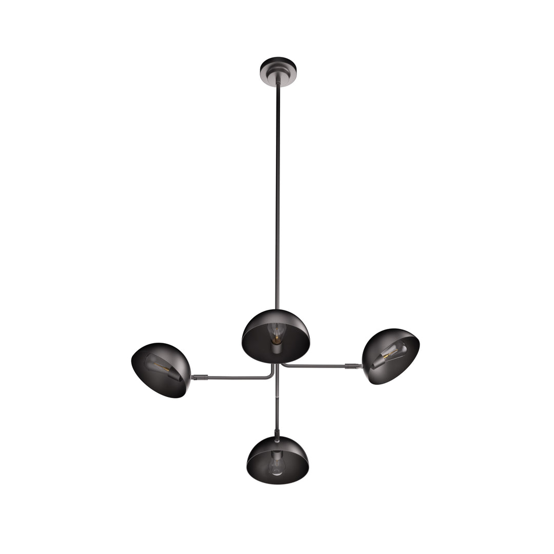 Glimmer 4-light 36" Gray/brass Modern Sputnik Chandelier With Electroplating Shade For Dining Room Or Kitchen #29030