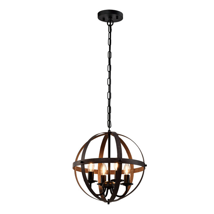 Maxax 4- Light Single Black Pendant Wrought Iron