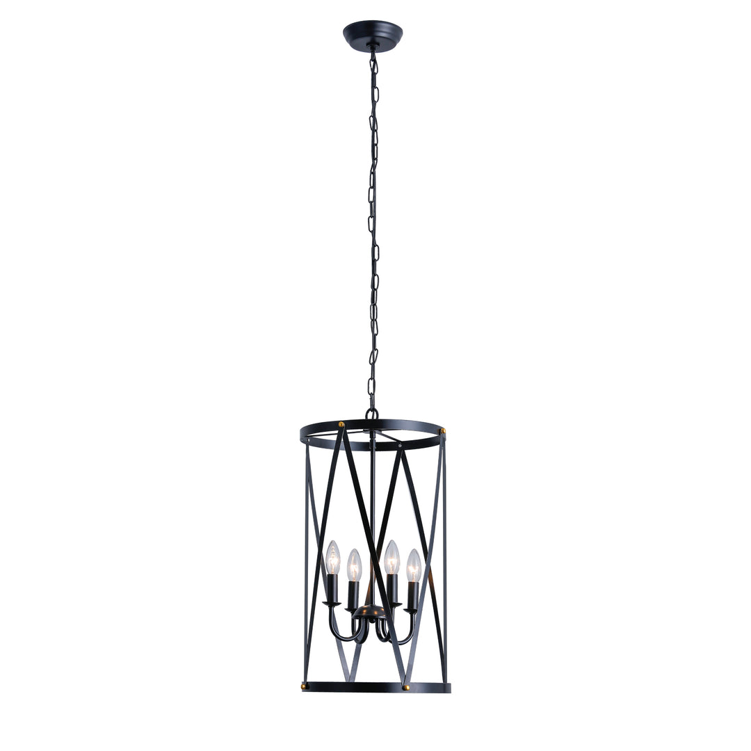 Maxax 4- Light Lantern & Candle Style Drum&Geometric Chandelier #19142