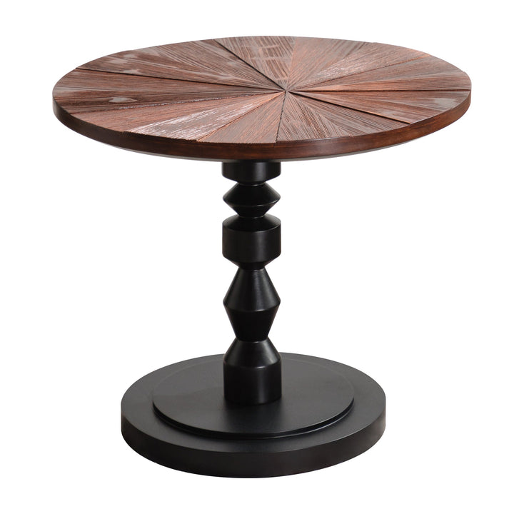Timeless 23.6" Solid Wood Top Round End Table #25028