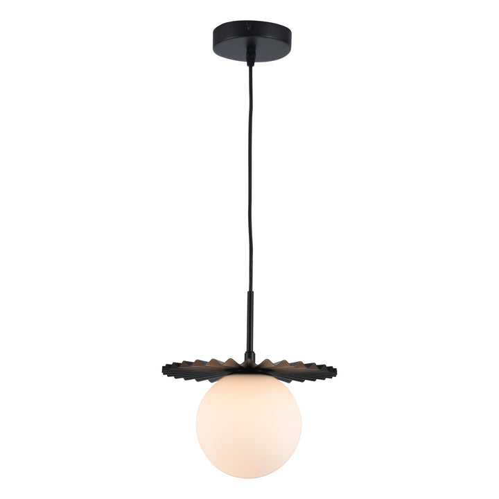1 - Light 9.8" Single Gold Globe Wrought Iron Accents Modern Pendant with Glass Shade for Kitchen Island #5017