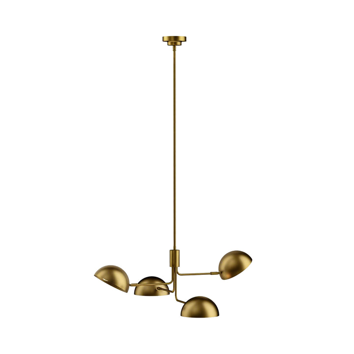 Glimmer 4-light 36" Gray/brass Modern Sputnik Chandelier With Electroplating Shade For Dining Room Or Kitchen #29030