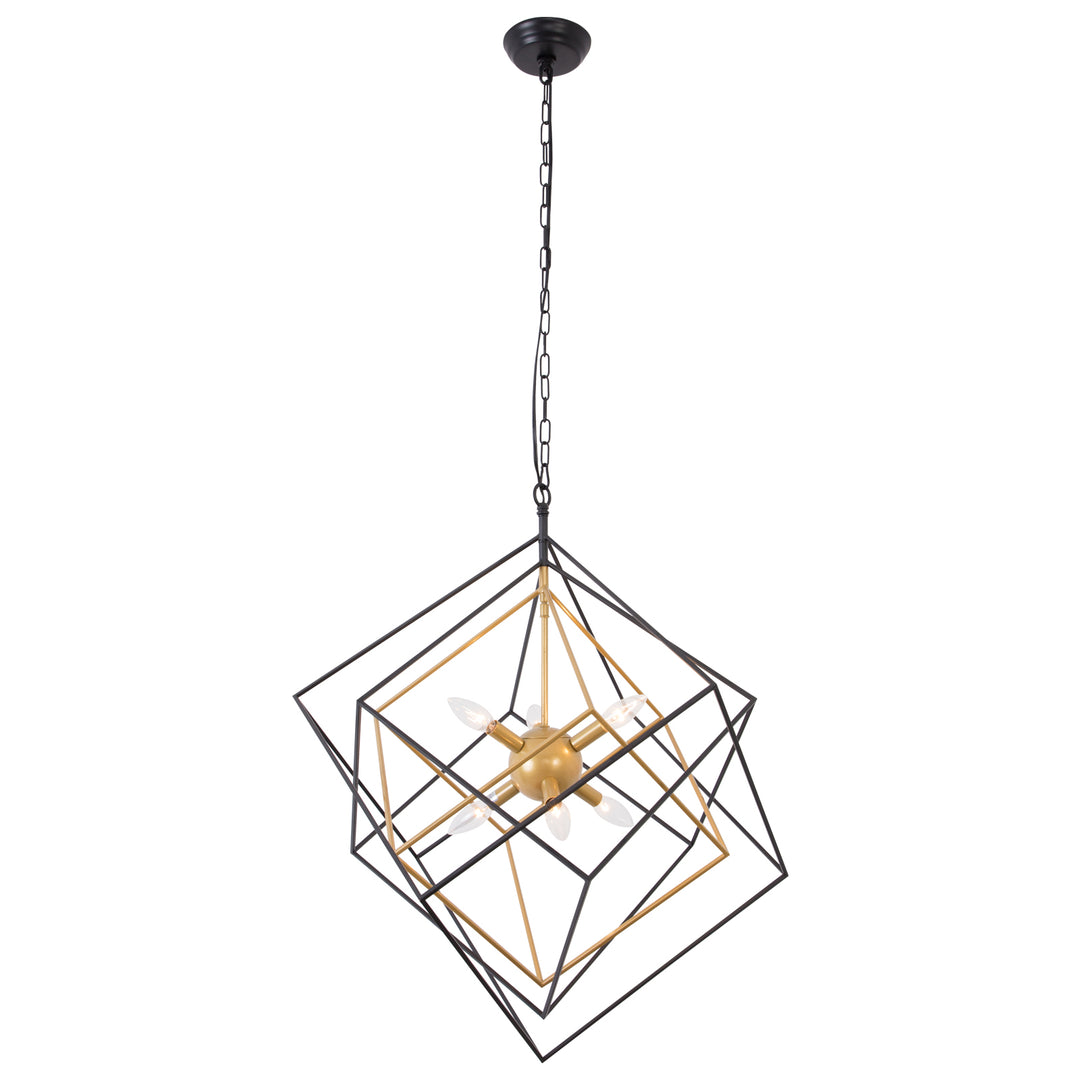 Maxax 6 Lamp - Unique Geometric Modern and Contemporary Pendant #19163-6ANB