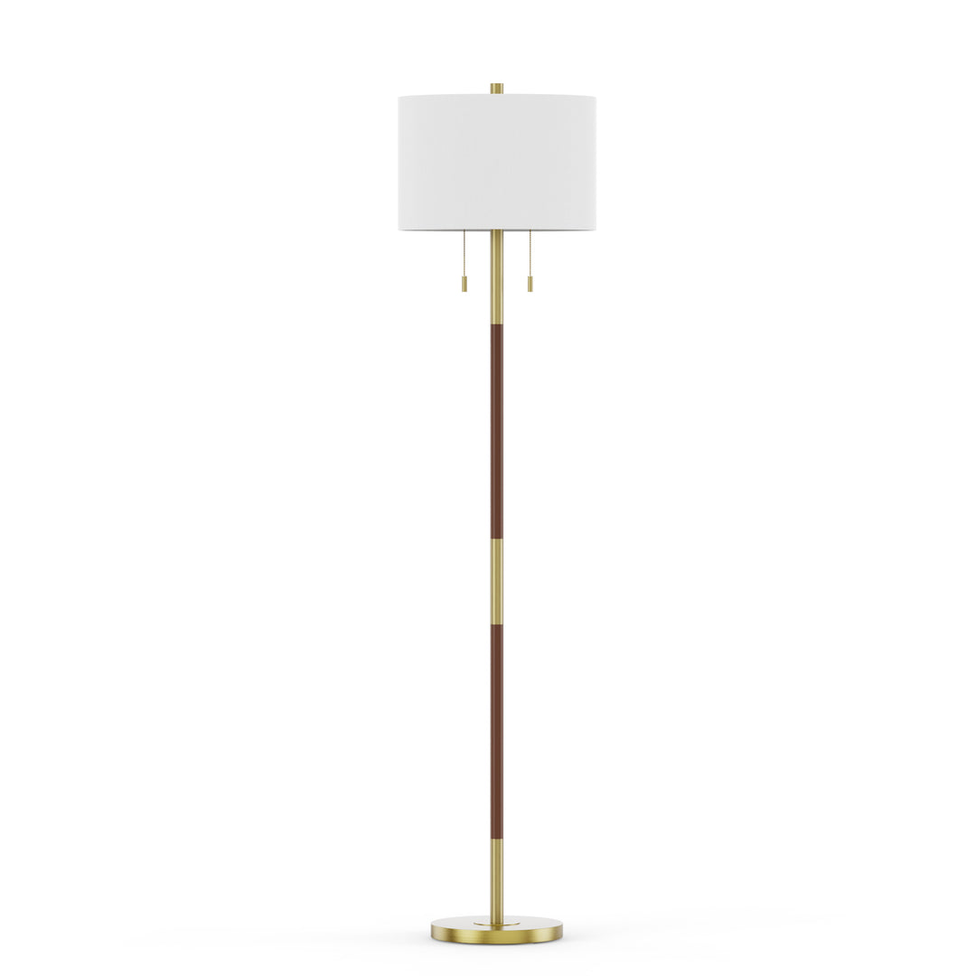 65'' Brass/Brown Traditional Floor Lamp For Living Room/Bedroom