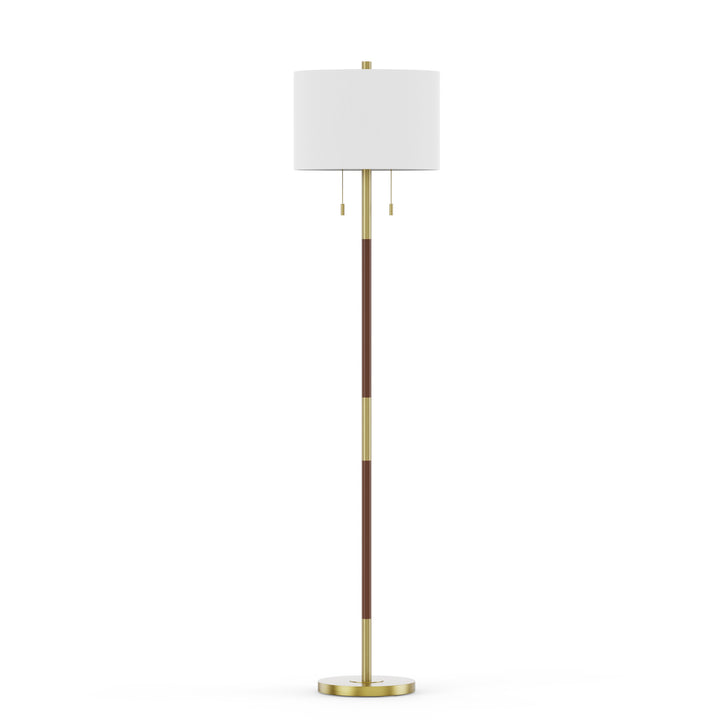 65'' Brass/Brown Traditional Floor Lamp For Living Room/Bedroom #F184