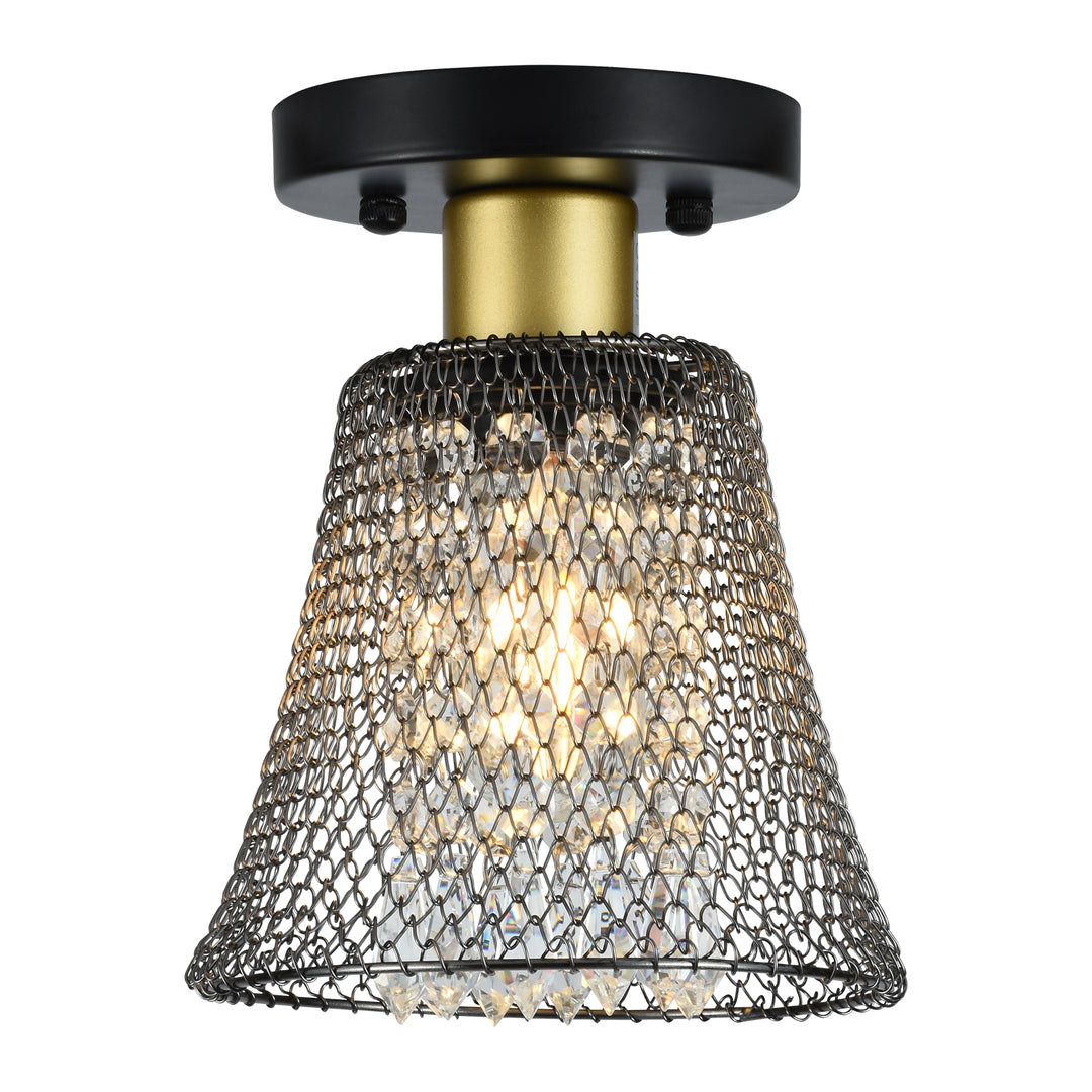 Maxax Tapered Metal Crystal Semi-Flush Mounted Lamps #MX5009