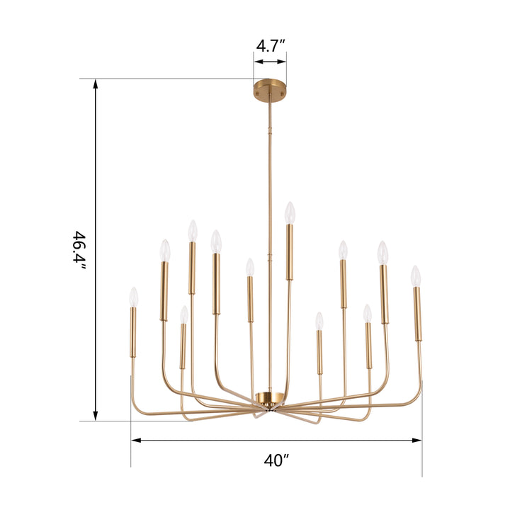 12 - Light Iron Dimmable Classic / Traditional Chandelier #19225