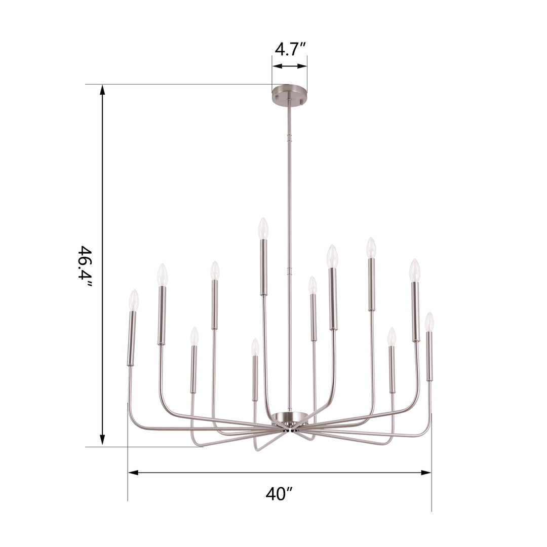 12 - Light Iron Dimmable Classic / Traditional Chandelier