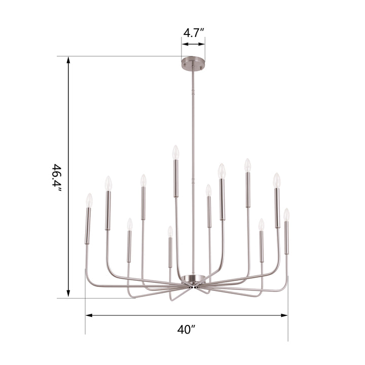 12 - Light Iron Dimmable Classic / Traditional Chandelier #19225