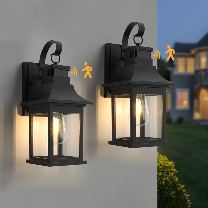 Solstice 1 - Light 19"H Aluminium Outdoor Wall Lantern With Dusk To Dawn And Motion Sensor #7059