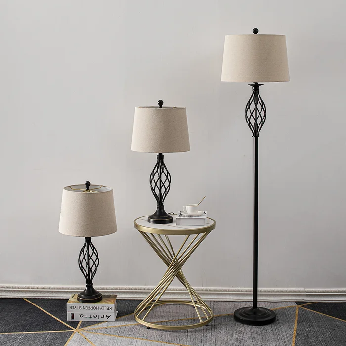 Maxax Traditional Floor & Table Lamp Set of 3