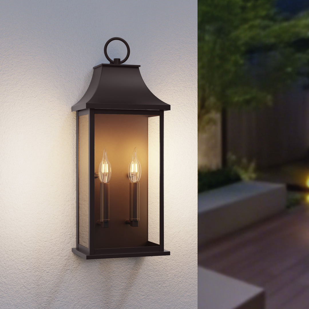 Maxax Dusk to Dawn Outdoor Wall Lights 3-Light, Oil Rubbed Bronze Exterior Lighting Fixtures, 25" Large Outdoor Wall Sconce, Waterproof Outside Wall Lantern for Porch Patio Garage #7076-3BR