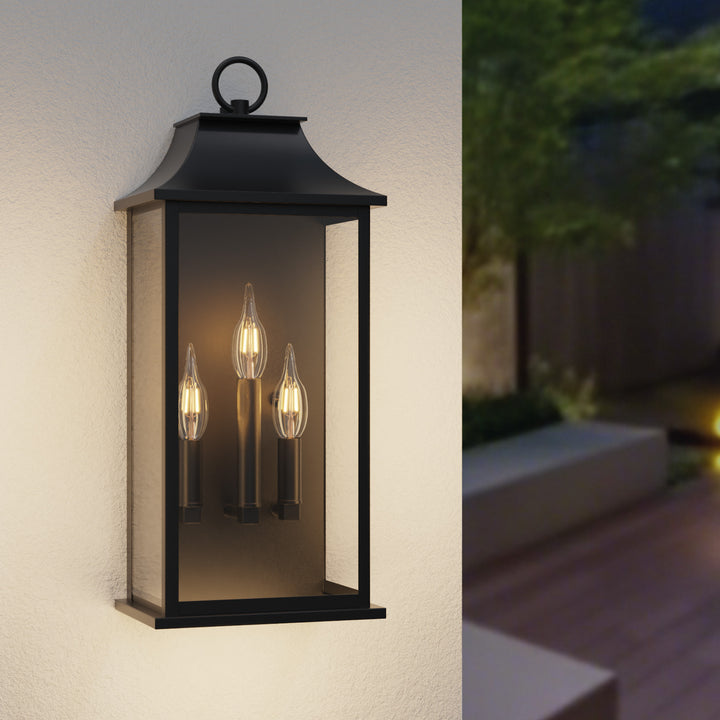 Maxax Dusk to Dawn Outdoor Wall Lights 3-Light, Oil Rubbed Bronze Exterior Lighting Fixtures, 25" Large Outdoor Wall Sconce, Waterproof Outside Wall Lantern for Porch Patio Garage #7076-3BR